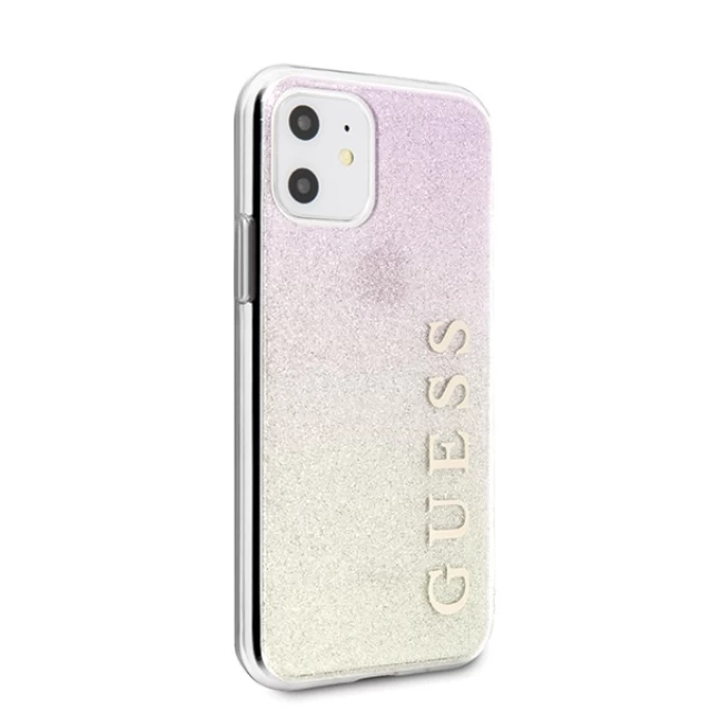 Чехол Guess Gradient Glitter для iPhone 11 Gold Pink (GUHCN61PCUGLGPI)