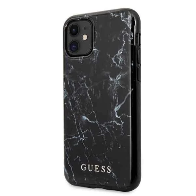 Чохол Guess Marble для iPhone 11 Black (GUHCN61PCUMABK)