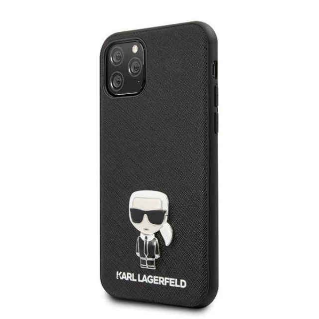 Чохол Karl Lagerfeld Saffiano Iconic Metal для iPhone 11 Pro Max Black (KLHCN65IKFBMBK)