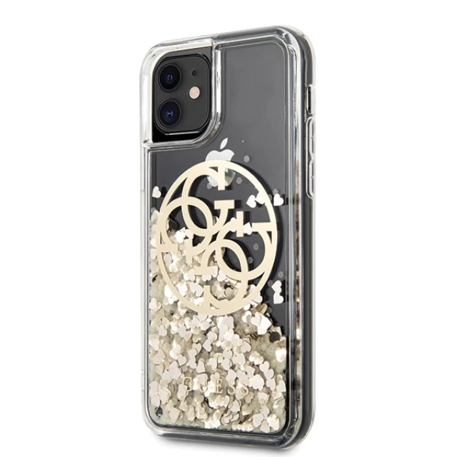 Чехол Guess Circle Liquid Glitter для iPhone 11 Gold (GUHCN61LGGITDGO)