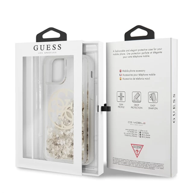 Чехол Guess Circle Liquid Glitter для iPhone 11 Gold (GUHCN61LGGITDGO)