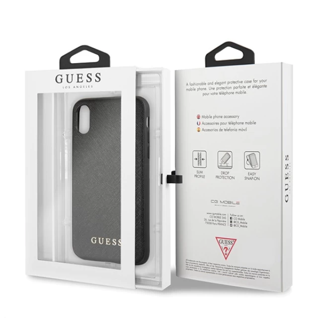 Чехол Guess Saffiano для iPhone XR Black (GUHCI61SLSABK)