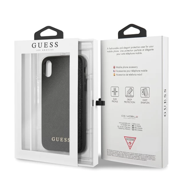 Чехол Guess Saffiano для iPhone XS Max Black (GUHCI65SLSABK)