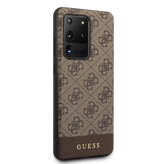 Чехол Guess 4G Stripe Collection для Samsung Galaxy S20 Ultra G988 Brown (GUHCS69G4GLBR)
