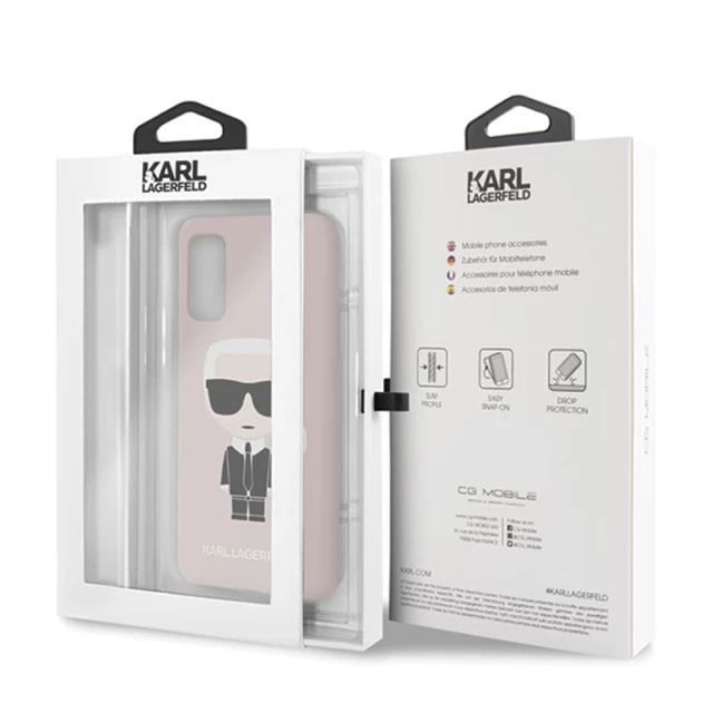 Чехол Karl Lagerfeld Fullbody Silicone Iconic для Samsung Galaxy S20 Light Pink (KLHCS62SLFKPI)