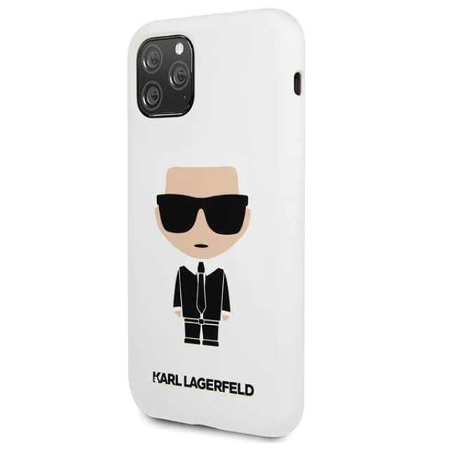 Чехол Karl Lagerfeld Silicone Iconic для iPhone 11 Pro White (KLHCN58SLFKWH)