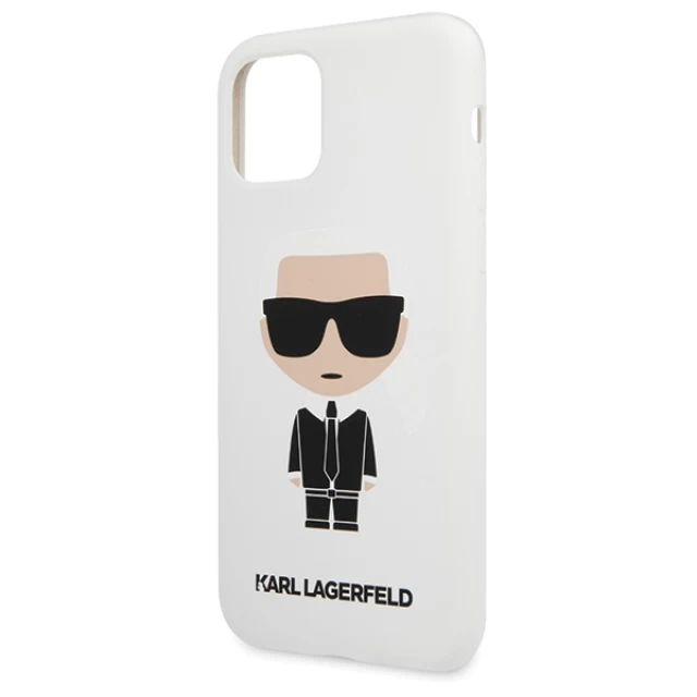 Чехол Karl Lagerfeld Silicone Iconic для iPhone 11 White (KLHCN61SLFKWH)