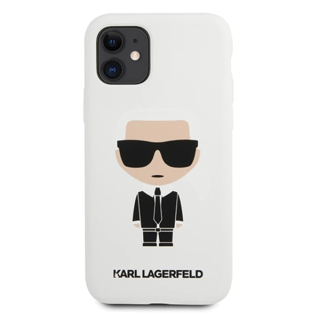 Чехол Karl Lagerfeld Silicone Iconic для iPhone 11 White (KLHCN61SLFKWH)