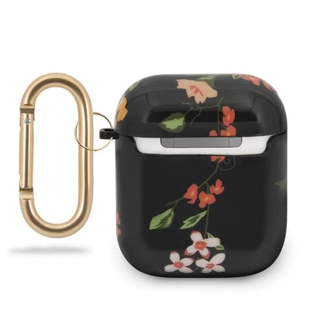 Чохол Guess Flower Collection для AirPods 2/1 Black (GUACA2TPUBKFL04)