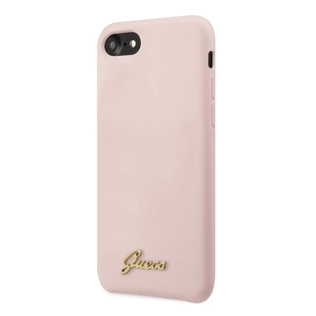 Чохол Guess Silicone Vintage Gold Logo для iPhone 7 | 8 | SE 2022/2020 Light Pink (GUHCI8LSLMGLP)