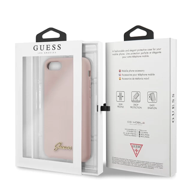 Чохол Guess Silicone Vintage Gold Logo для iPhone 7 | 8 | SE 2022/2020 Light Pink (GUHCI8LSLMGLP)