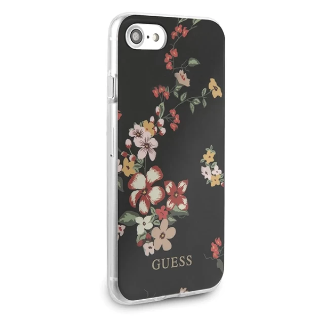 Чохол Guess Flower Collection Shiny для iPhone SE 2022/SE 2020 | 8 | 7 Black (GUHCI8PCUTRFL04)
