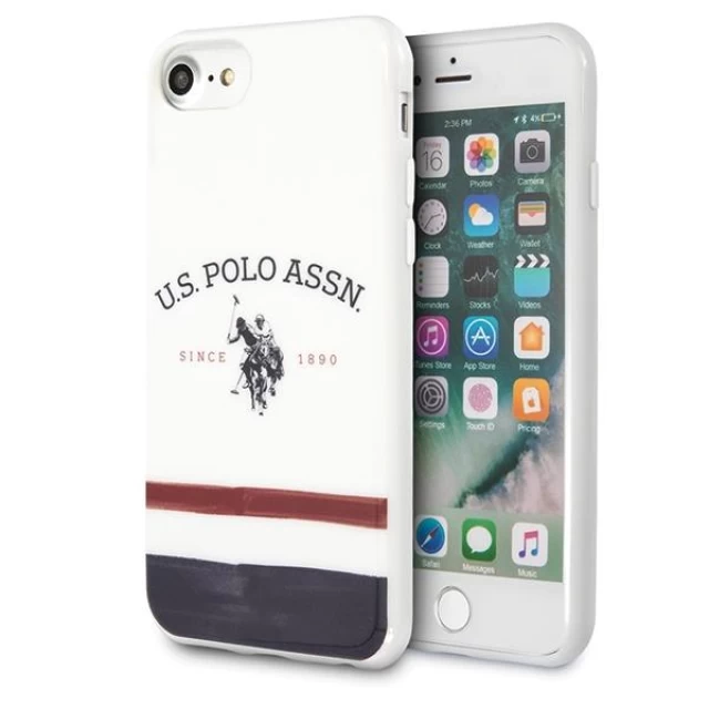Чохол U.S. Polo Assn Tricolor Pattern Collection для iPhone SE 2020/8/7 White (USHCI8PCSTRB)