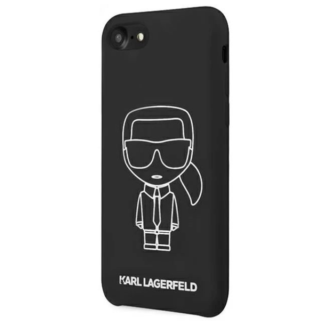 Чохол Karl Lagerfeld Silicone Iconic White для iPhone SE 2022/SE 2020 | 8 | 7 Black (KLHCI8SILFLWBK)