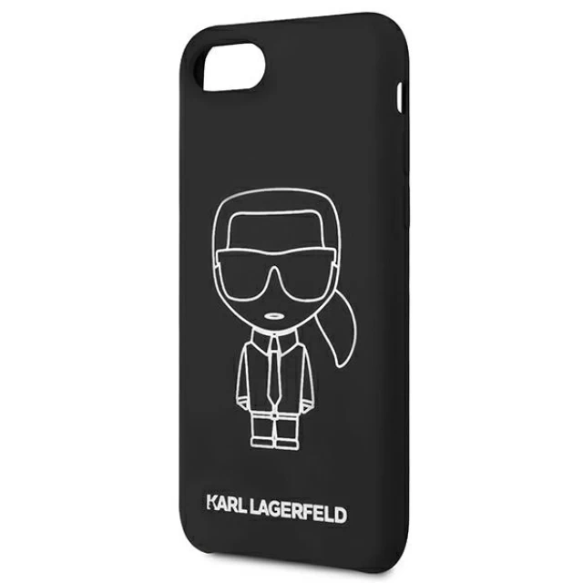 Чехол Karl Lagerfeld Silicone Iconic White для iPhone SE 2022/SE 2020 | 8 | 7 Black (KLHCI8SILFLWBK)