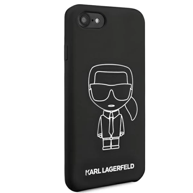 Чехол Karl Lagerfeld Silicone Iconic White для iPhone SE 2022/SE 2020 | 8 | 7 Black (KLHCI8SILFLWBK)