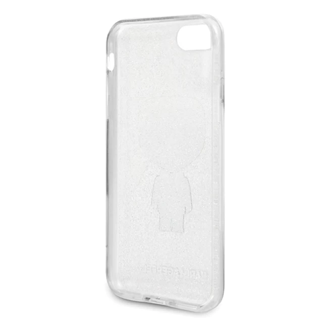 Чохол Karl Lagerfeld Glitter Ikonik Karl для iPhone 8 | 7 | SE 2020 Silver (KLHCI8TPUTRIKSL)