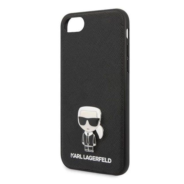 Чохол Karl Lagerfeld Saffiano Iconic Metal для iPhone SE 2020/8/7 Black (KLHCI8IKFBMBK)