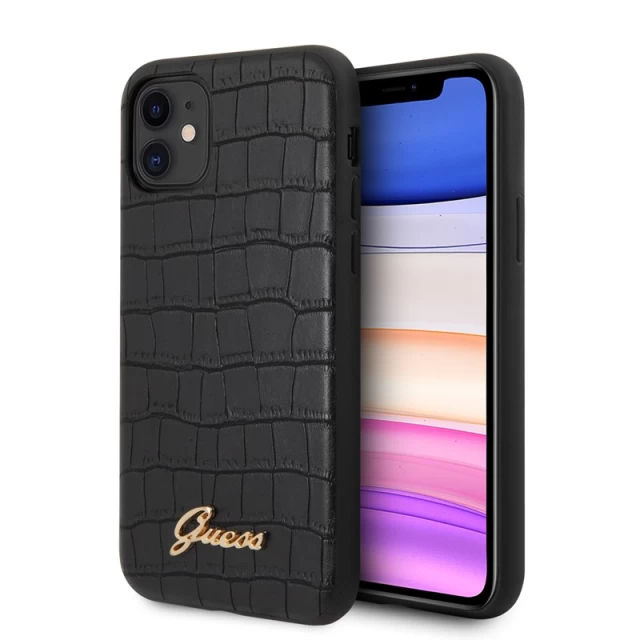 Чехол Guess Croco Collection для iPhone 11 Black (GUHCN61PCUMLCRBK)