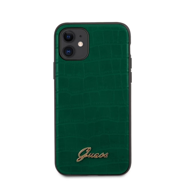 Чохол Guess Croco Collection для iPhone 11 Dark Green (GUHCN61PCUMLCRDG)