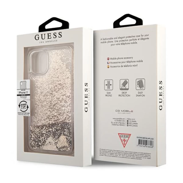Чехол Guess Glitter Charms для iPhone 11 Gold (GUOHCN61GLHFLGO)