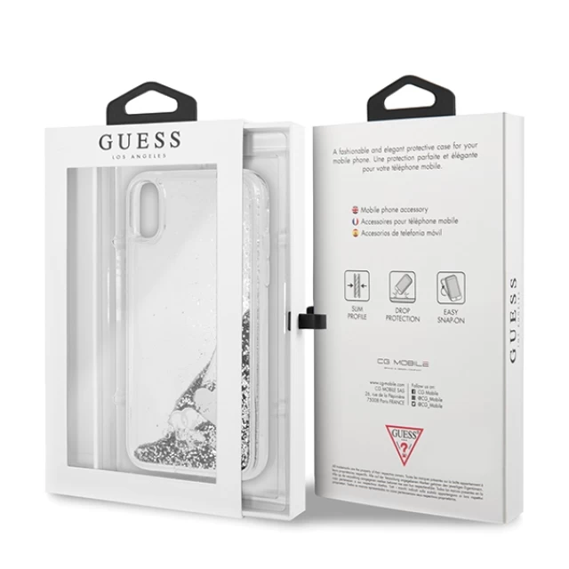 Чехол Guess Glitter Charms для iPhone XR Silver (GUOHCI61GLHFLSI)