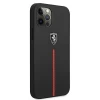 Чехол Ferrari для iPhone 12 Pro Max Off Track Leather Nylon Stripe Black (FEOMSHCP12LBK)