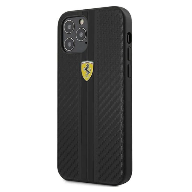 Чохол Ferrari для iPhone 12 Pro Max On Track PU Carbon Black (FESNECHCP12LBK)