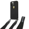 Чехол Ferrari для iPhone 12 | 12 Pro On Track Silicone with strap Black (FESTRAHCP12MBK)