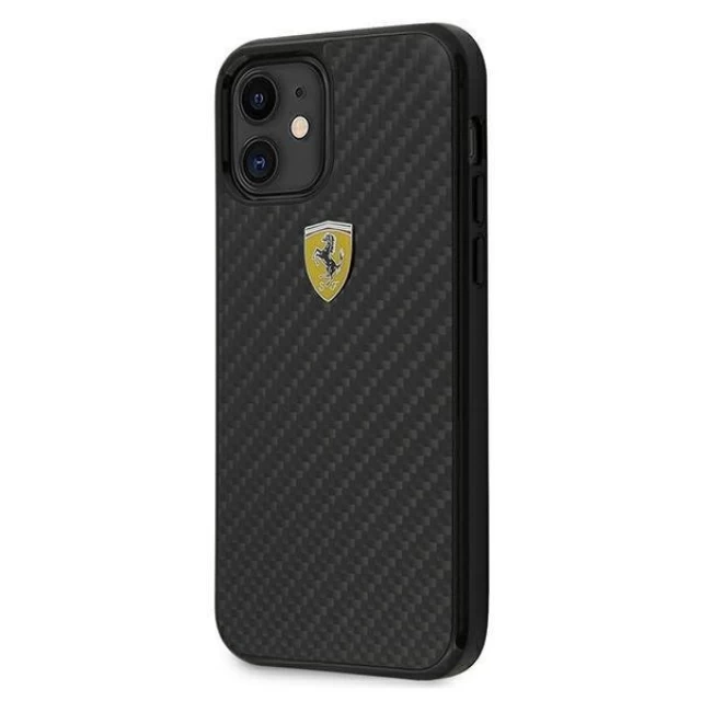 Чехол Ferrari для iPhone 12 mini On Track Real Carbon Black (FERCAHCP12SBK)