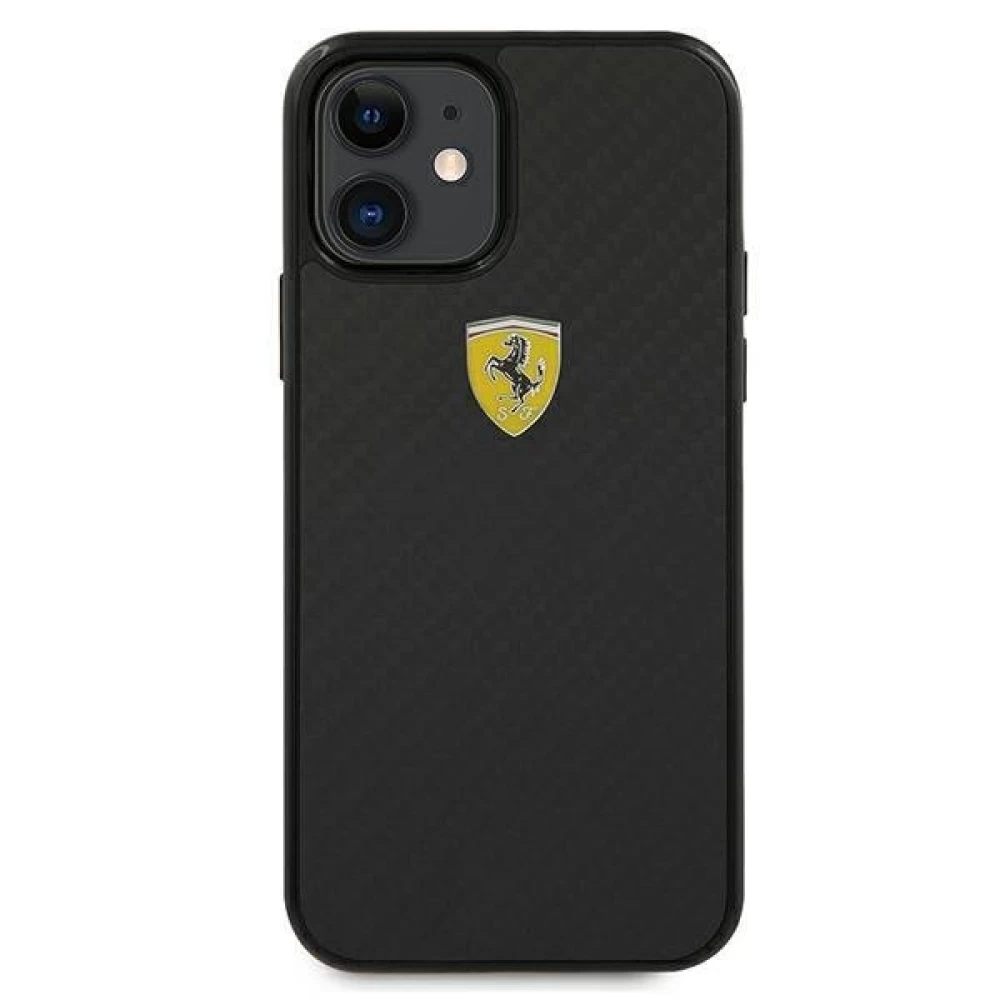 Чехол Ferrari для iPhone 12 mini On Track Real Carbon Black (FERCAHCP12SBK)  - купить по цене 1389 ₴ в Киеве / Украине. Оригинальный товар с гарантией  качества.