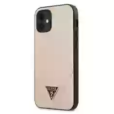 Чехол Guess Saffiano Triangle Metal Logo для iPhone 12 mini Gold (GUHCP12SVSATMLLG)