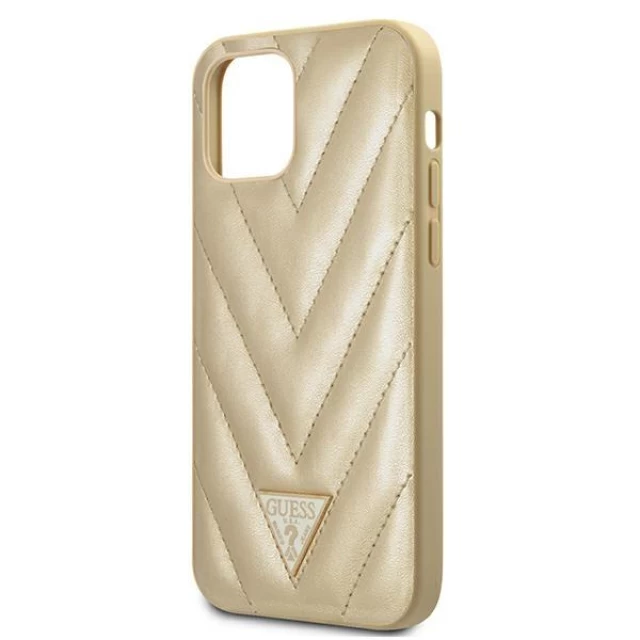 Чохол Guess V-Quilted Collection для iPhone 12 mini Gold (GUHCP12SPUVQTMLBE)