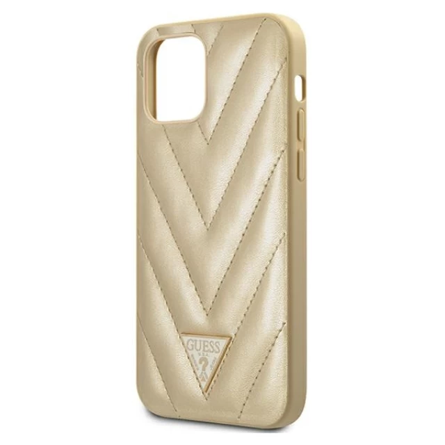 Чехол Guess V-Quilted Collection для iPhone 12 Pro Max Gold (GUHCP12LPUVQTMLBE)