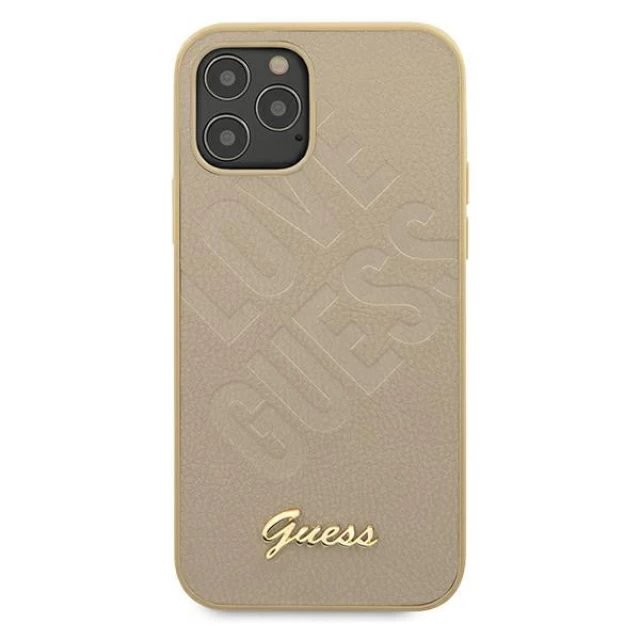 Чехол Guess Love Script Logo для iPhone 12 Pro Max Gold (GUHCP12LPUILGLG)