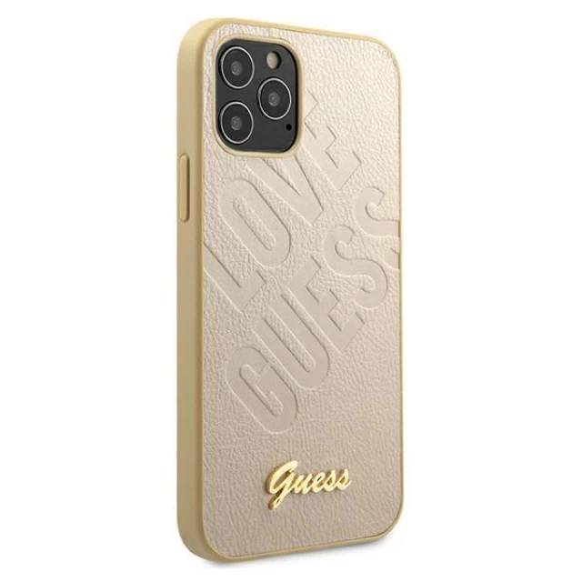 Чехол Guess Love Script Logo для iPhone 12 Pro Max Gold (GUHCP12LPUILGLG)