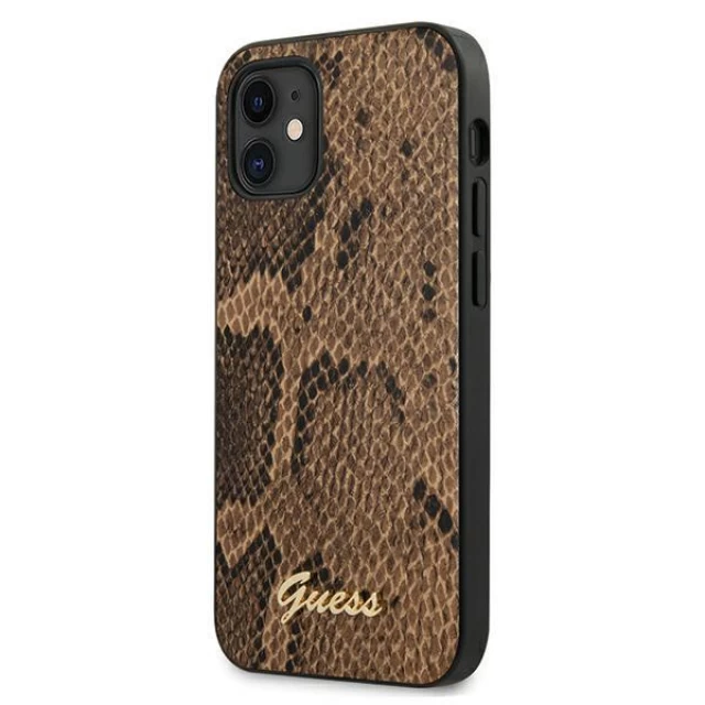 Чехол Guess Script Python Collection для iPhone 12 mini Brown (GUHCP12SPUSNSMLBR)