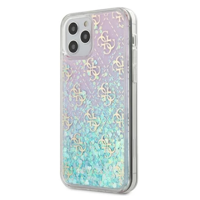 Чохол Guess Gradient Liquid Glitter 4G для iPhone 12 | 12 Pro Pink (GUHCP12MLG4GGBLPI)