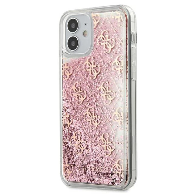 Чехол Guess 4G Liquid Glitter для iPhone 12 mini Pink (GUHCP12SLG4GSPG)
