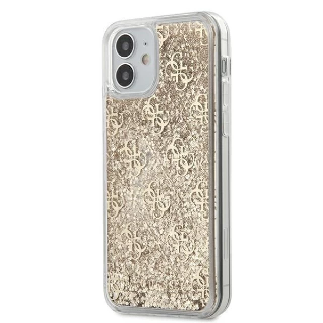 Чехол Guess 4G Liquid Glitter для iPhone 12 mini Gold (GUHCP12SLG4GSLG)