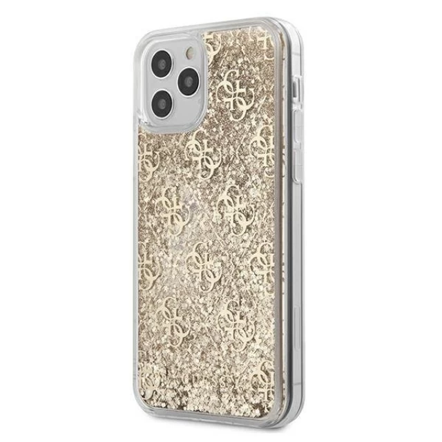 Чохол Guess 4G Liquid Glitter для iPhone 12 | 12 Pro Gold (GUHCP12MLG4GSLG)