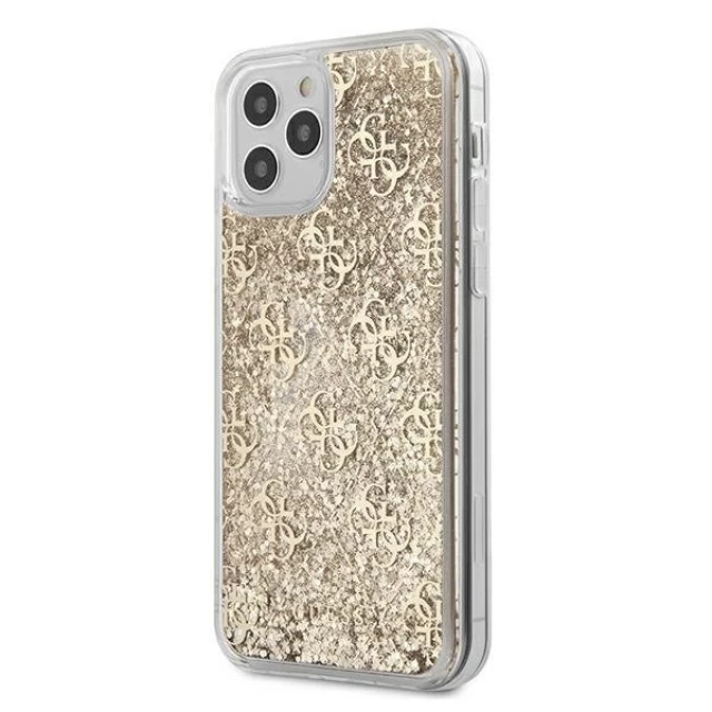 Чохол Guess 4G Liquid Glitter для iPhone 12 Pro Max Gold (GUHCP12LLG4GSLG)