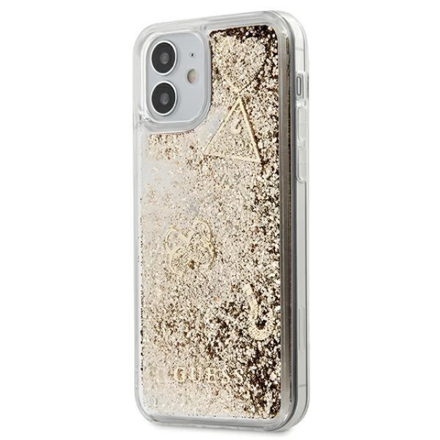 Чохол Guess Liquid Glitter Charms Cover для iPhone 12 mini Gold (GUHCP12SGLHFLGO)