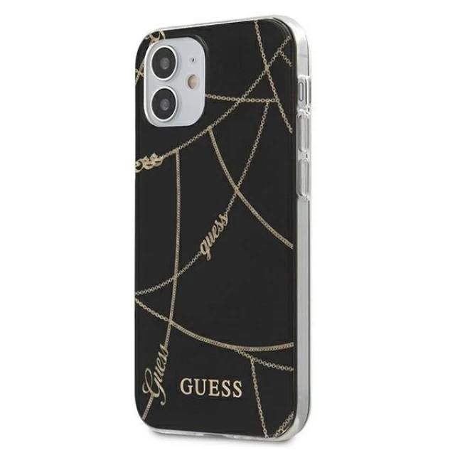 Чехол Guess Gold Chain Collection для iPhone 12 mini Black (GUHCP12SPCUCHBK)