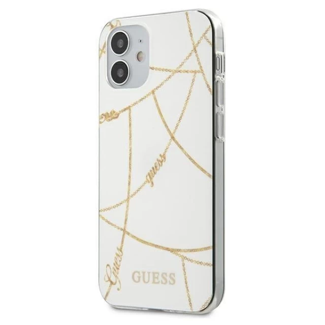 Чехол Guess Gold Chain Collection для iPhone 12 mini White (GUHCP12SPCUCHWH)