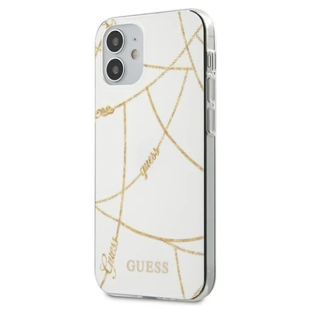 Чохол Guess Gold Chain Collection для iPhone 12 mini White (GUHCP12SPCUCHWH)