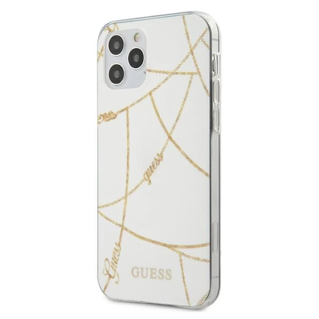 Чохол Guess Gold Chain Collection для iPhone 12 | 12 Pro White (GUHCP12MPCUCHWH)
