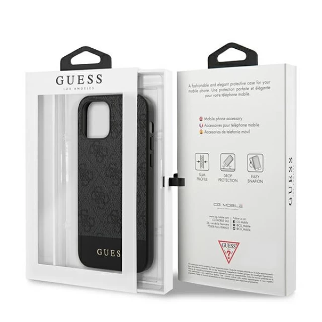 Чехол Guess 4G Stripe Collection для iPhone 12 Pro Max Grey (GUHCP12LG4GLGR)