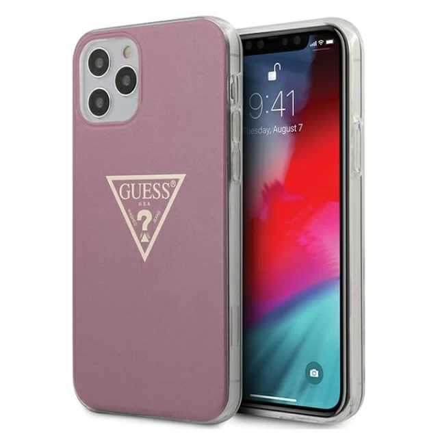 Чехол Guess Metallic Collection для iPhone 12 | 12 Pro Pink (GUHCP12MPCUMPTPI)