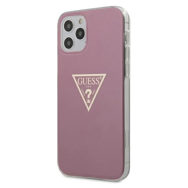 Чехол Guess Metallic Collection для iPhone 12 | 12 Pro Pink (GUHCP12MPCUMPTPI)